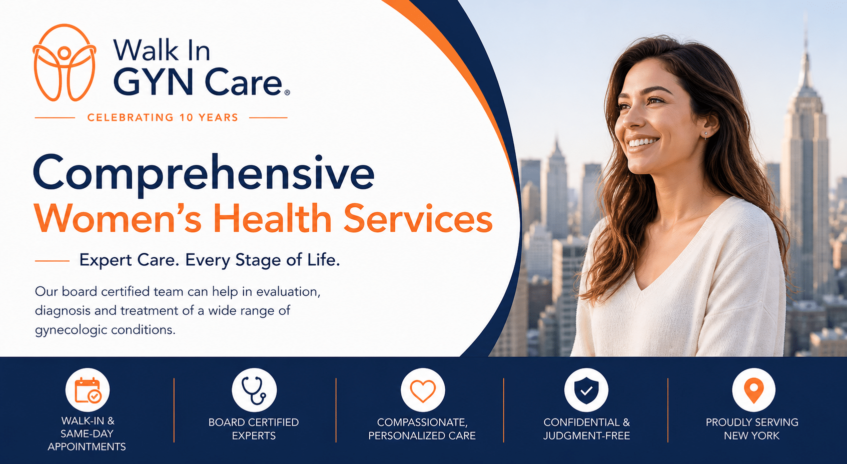Women’s health services in New York at Walk In GYN Care offering same-day gynecology, Pap smears, STD testing and menopause care